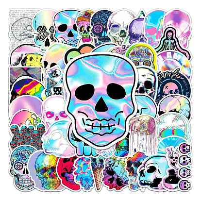 Halloween Theme Luminous Body Art Tattoos Stickers, Removable Temporary Tattoos Paper Stickers, Skull