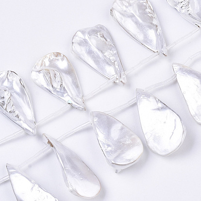 Бусины из натуральных пресноводных ракушек, окрашенные распылением, сверху просверленные бусы, слеза