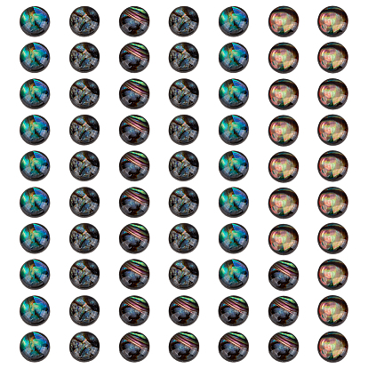 70шт. натуральные кабошоны из ракушек пауа, плоско-круглые