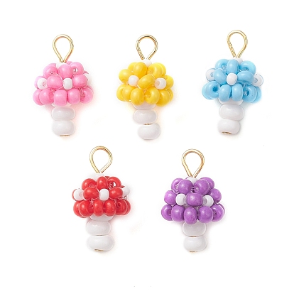 Подвески в виде грибов из бисера, подвески из бисера, с 304 петлей из нержавеющей стали