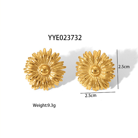 Подсолнух 304 серьги-гвоздики из нержавеющей стали для женщин