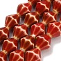 Handmade Porcelain Beads Strands, Bright Glazed Porcelain, Bicone