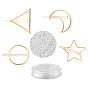 Наборы для изготовления шпилек из жемчужного сплава своими руками, 8 шт. Кольцо и заколки для волос из сплава луны, звезды и треугольника, 600 шт. Круглые бусины из абс-пластика с имитацией жемчуга, эластичная хрустальная струна