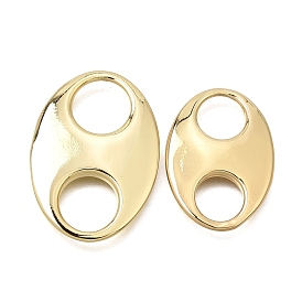 Brass Connector Charms, Oval Links, Long-Lasting Plated, Cadmium Free & Lead Free