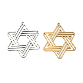Pendentifs en acier inoxydable, star of david charmes, Coupe au laser