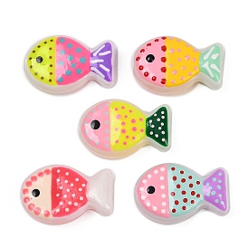 Выпечка окрашенные стеклянные бусины, рыба, с эмалью