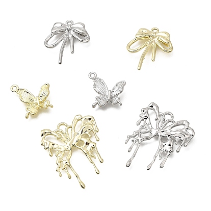 Подвески из сплава , бантик из ленты и подвески в виде бабочек