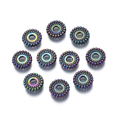 Rack Plating Rainbow Color Alloy Beads, Cadmium Free & Nickel Free & Lead Free, Tyre