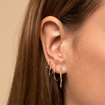 Серьги из 304 нержавеющей стали, серьги обруч для женщин, круглые кольца