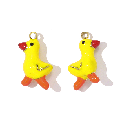304 нержавеющей стальной эмали подвески, прелести утки, ионное покрытие (ip), реальный 18 k позолоченный