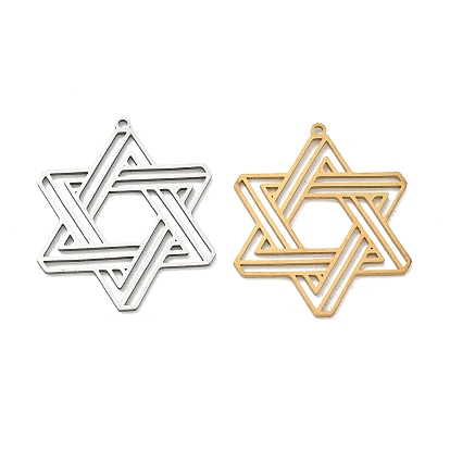 Pendentifs en acier inoxydable, star of david charmes, Coupe au laser