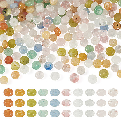 300 шт. 10 стили натуральных и синтетических бусин из смешанных драгоценных камней, рондель