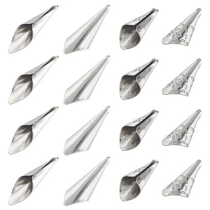 20Pcs 2 Style 304 Stainless Steel Pendants, Calla Lily