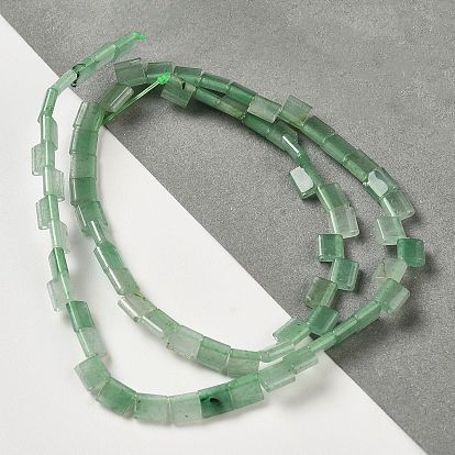 Natural Green Aventurine Beads Strands, 2-Hole, Rectangle