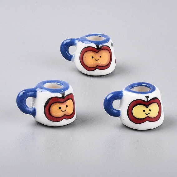 Кружка с яблоком из фарфора ручной работы, Ручной обращается фарфор Famille Rose, аксессуары для микроландшафта