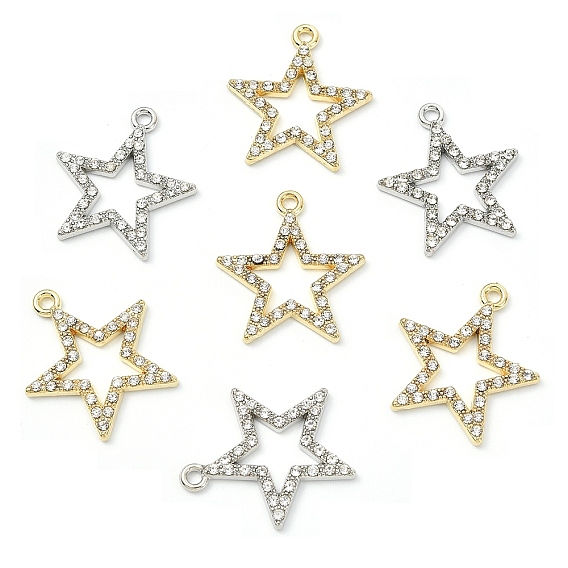 20шт 2 цветной сплав подвески со стразами, выдолбить звездные амулеты
