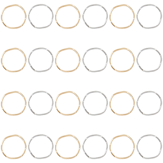 120Pcs 2 Colors Brass Linking Rings, Wave-Twisted Type