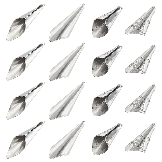 20Pcs 2 Style 304 Stainless Steel Pendants, Calla Lily