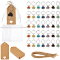 35Pcs 7 Colors Gemstone Chip with Alloy Tree of Life Pendant Keychain, with 304 Stainless Steel Split Key Rings, with Paper Tags & Organza Bags & Jute Cord