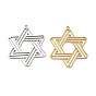 201 Stainless Steel Pendants, Star of David Charms, Laser Cut