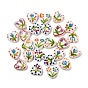 Perles en porcelaine manuelles, coeur avec motif de fleurs, peint à la main, porcelaine de la famille rose