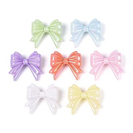 Непрозрачные акриловые бусины с УФ-покрытием, радужный, бантом