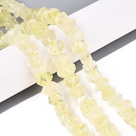 Нити из натуральных бусин лимонного кварца (обработанных нагреванием), самородки, граненые