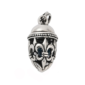 Открывающиеся 316 подвески из хирургической нержавеющей стали, со стеклянными шариками внутри, пуля с подвеской в виде геральдической лилии