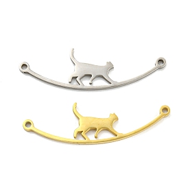 304 Stainless Steel Connector Charms, Walking Cat Links