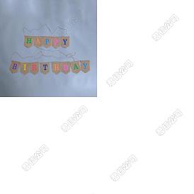 1 Establecer palabra feliz cumpleaños lino colgando pancartas banderas, para decoraciones de fiesta de cumpleaños
