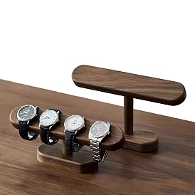 Wood T-Bar Watch Display Stands, for Wristwatches Showing