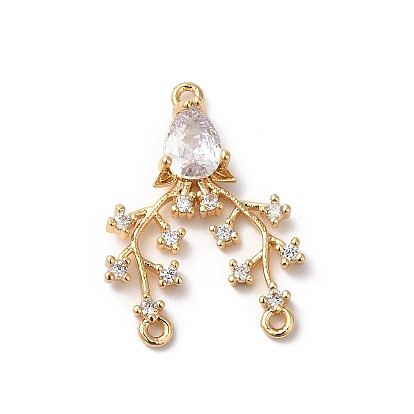 Латунные микропаве прозрачные подвески с фианитом, со стеклом, филиал