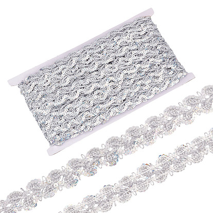 Металлизированная кружевная отделка, цветочная декоративная лента с блестками, для рукоделия шитья, аксессуары для одежды