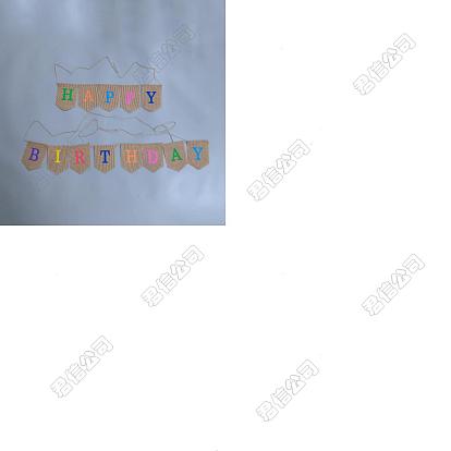1 Establecer palabra feliz cumpleaños lino colgando pancartas banderas, para decoraciones de fiesta de cumpleaños