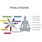 Natural Mixed Stone Pyramid & 7 Chakra Points Energy Generator, Reiki Healing Crystal Stone, with Alloy Findings