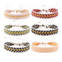 Cotton Flat Cord Bracelets Set, Wax Ropes Braided Ethnic Tribal Adjustable  Bracelets