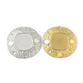 304 Настройки кабошон из нержавеющей стали кулон, ионное покрытие (ip), плоско-круглые