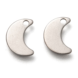 201 Stainless Steel Charms, Laser Cut, Moon