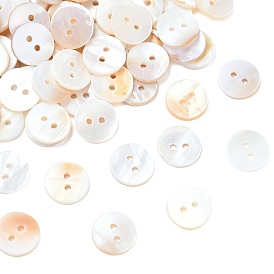 2 плоская круглая пуговица, 13x2 мм, отверстия: 2 мм, около 500 шт / мешок