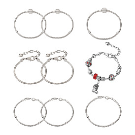 9шт 3 стиль латунь европейский стиль браслеты изготовление, с латунной застежкой омар коготь, европейская застежка, удлинитель железных цепей