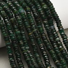 Бусины из натурального фуксита, граненые, рондель