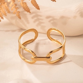 304 полые овальные браслеты-манжеты из нержавеющей стали для женщин