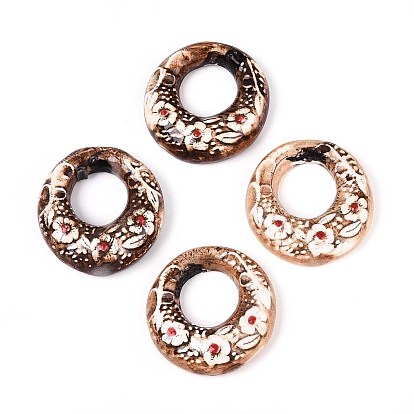 Фарфора ручной работы подвески, кольцо с цветочным узором, фантазии античного стекла фарфора