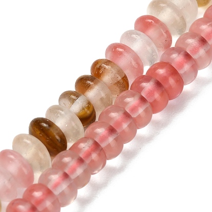 Арбуз камень стеклянные бусы пряди, рондель