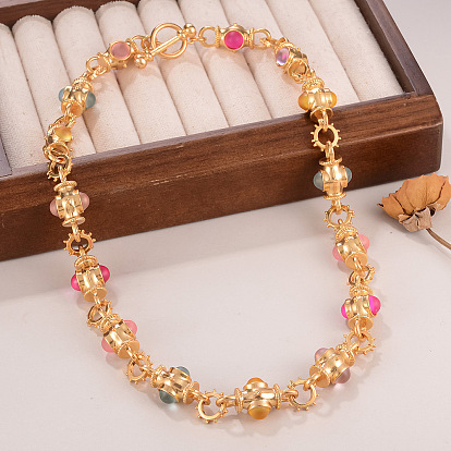 Ожерелья из сплава и стекла для женщин, золотые