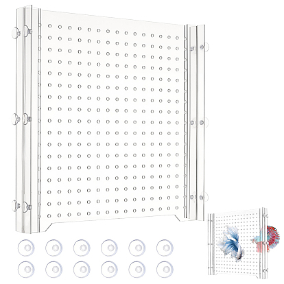 Квадратная акриловая перегородка для аквариума, с 12шт. пластиковыми присосками