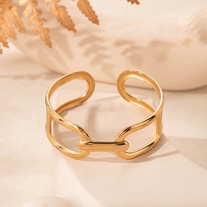 304 полые овальные браслеты-манжеты из нержавеющей стали для женщин