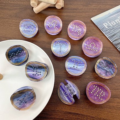 Акриловые заколки для волос звездное небо, для женщин девушек, двенадцать созвездий