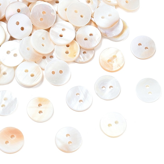 2 плоская круглая пуговица, 13x2 мм, отверстия: 2 мм, около 500 шт / мешок