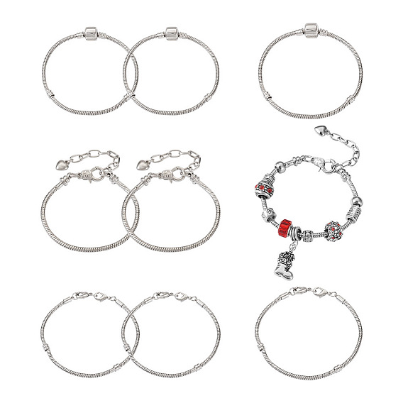 9шт 3 стиль латунь европейский стиль браслеты изготовление, с латунной застежкой омар коготь, европейская застежка, удлинитель железных цепей